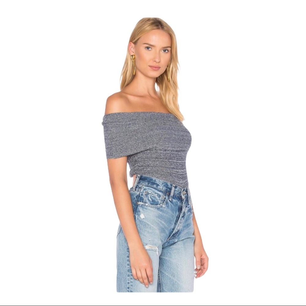 Ganni Vermont Off the Shoulder Top NWT